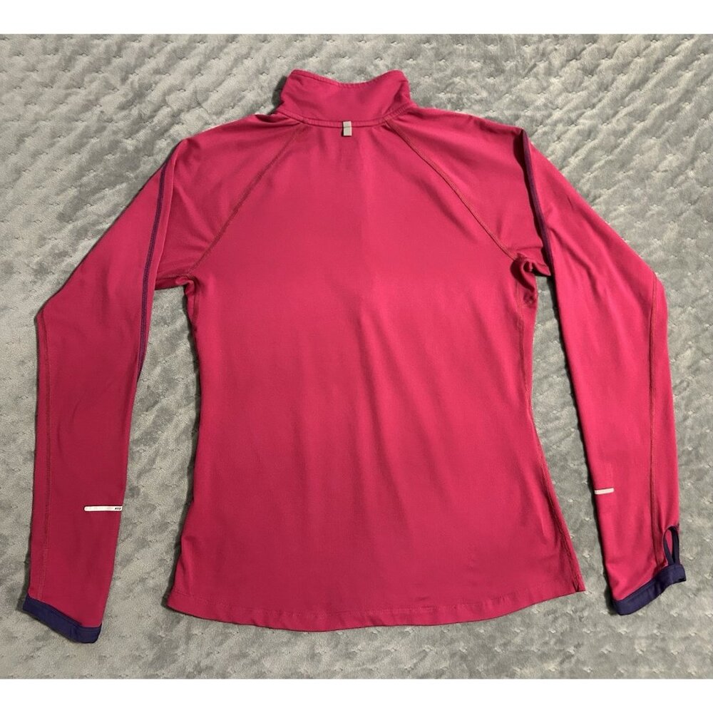 Nike Women’s Fuchsia Running Dri-Fit Sz M 1/4 Zip Lightweight Pullover Jacket - Picture 10 of 10
